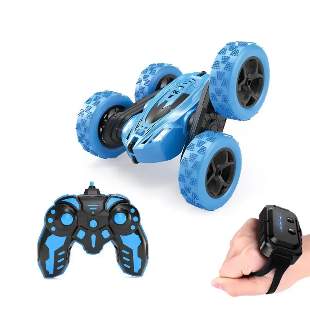 RC Stunt Car for Kids – 360° Double-Sided Remote Control Car with Gesture Sensing Watch, 4WD Rotating Drift Car, LED Lights & Rechargeable Battery
