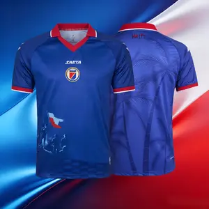 2026 Haiti National Home And Away Blue White And Red Short Sleeve Soccer Jersey Fans Version Breathable