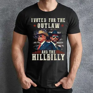 Trump 2024 Outlaw and Hillbilly Political Election - Digital Cowboy Art for Pro Trump Supporters,  Trump Vance 2024 T-Shirt