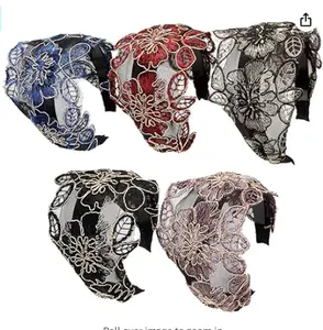 5PCS Wide Hard Sports Headbands Teeth-Equipped Hair Hoop Set Fashionable Sports & Outdoor Accessories Comfortable Non-Slip Cloth Plastic Headbands For Women