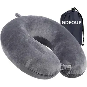 Travel Pillow Memory Foam Neck Pillow Support Pillow,Luxury Compact & Lightweight Quick Pack for Camping Sleeping Rest Cushion (Grey)