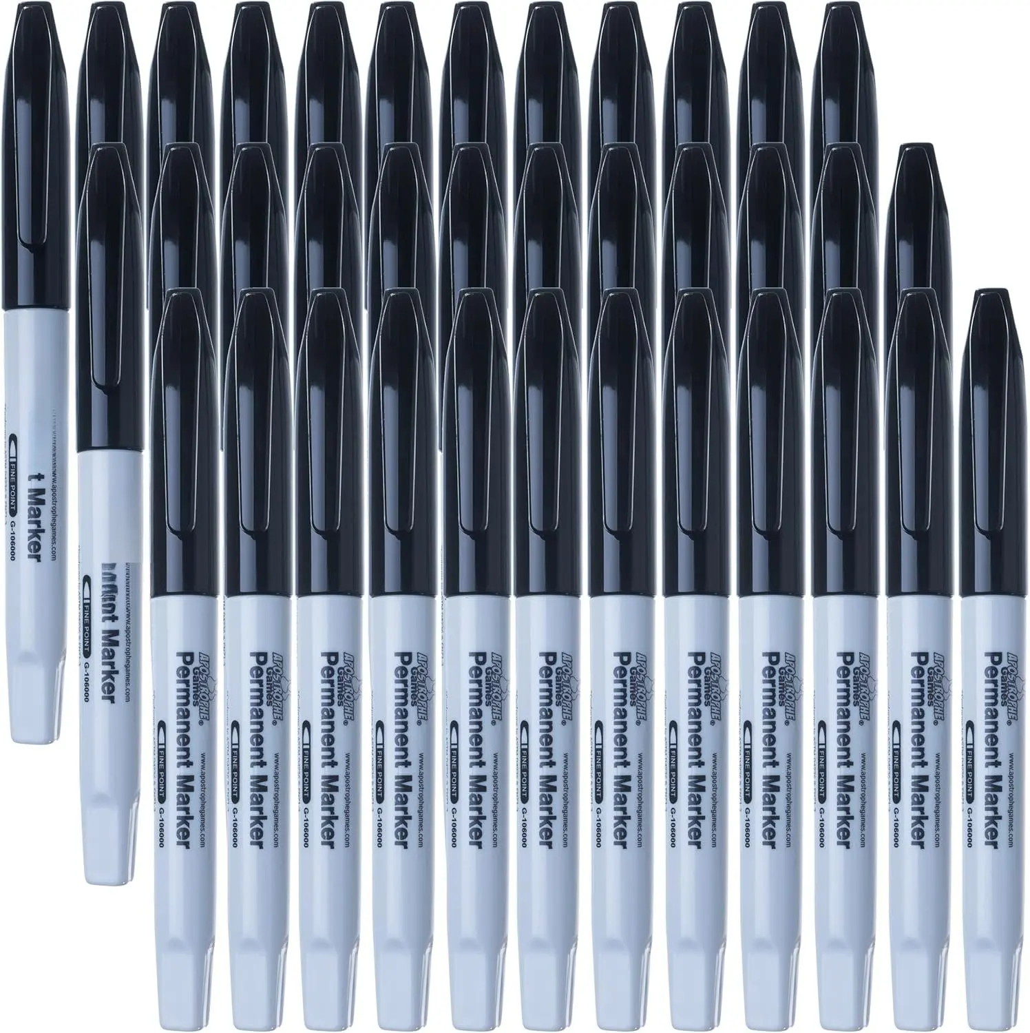 Fine Point Permanent Markers - 36 Pack, Black Pens - Office, School Supplies