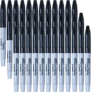Fine Point Permanent Markers - 36 Pack, Black Pens - Office, School Supplies