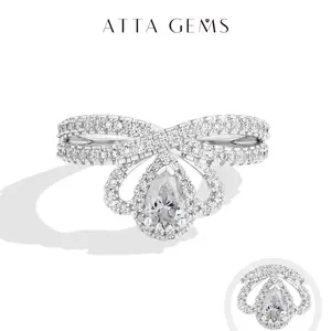 ATTAGEMS Pear Cut 0.5CT Lab-Created Moissanite Ring s925 Sterling Silver Yellow Gold Plated Engagement Wedding Anniversary Jewelry Gifr R332, Engagement Rings, Pear Shape summerwins,summerwins