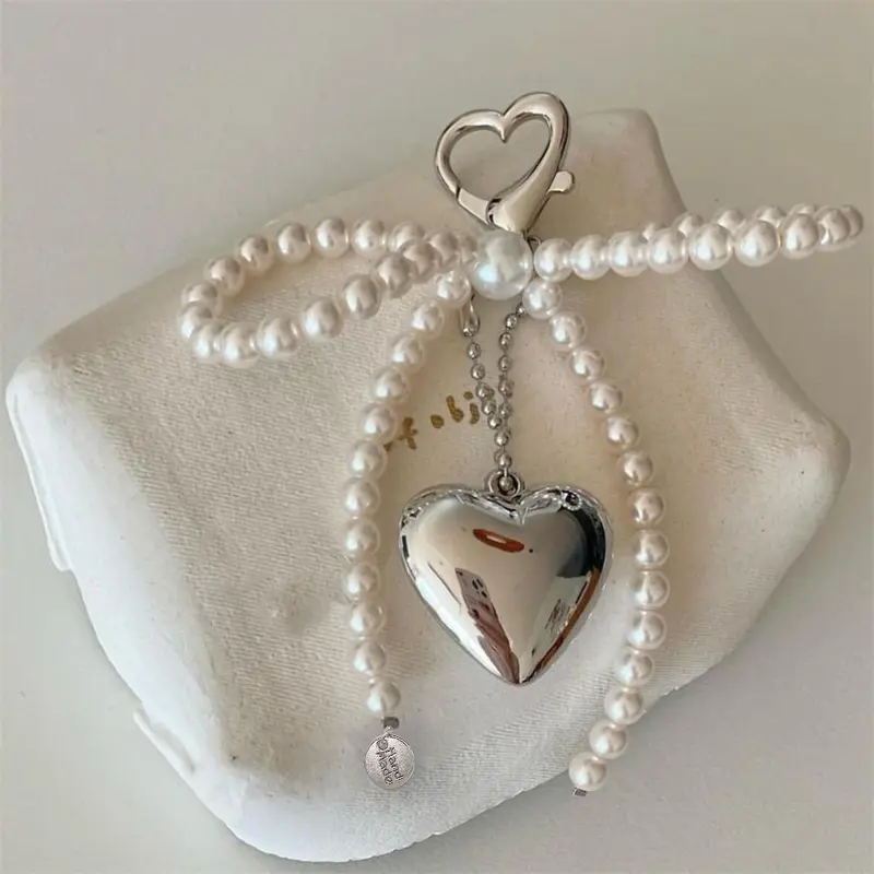 Heart Shaped Pendant with Faux Pearl Decor Phone Chain, Cute Phone Lanyard, Fashion Phone Strap, Phone Wrist Strap for Women & Girls, Phone Accessories, Cell Phone Accessories, Charms