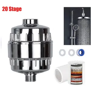 20 Stage Shower Hard Water Purification Filter Showerhead Activated Carbon Water Purifier Chlorine Removal Reduce Dry Itchy Skin