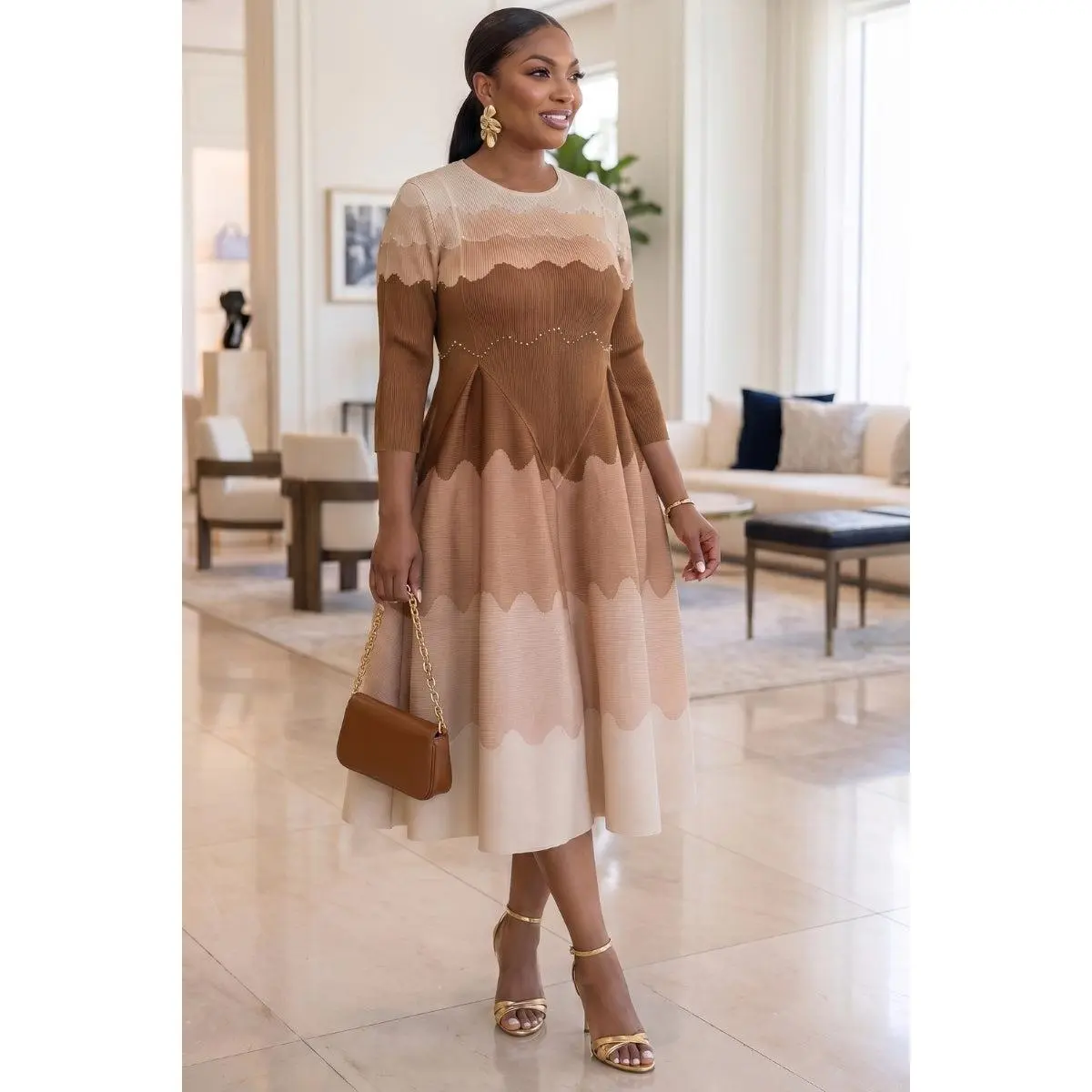 Maribelle Bounce Dress| Brown