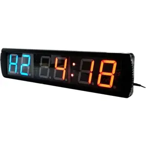 Digital Gym Interval Timer, Wall-Mounted Clock with Dynamic 4-inch LED Display, Programmable Count Up/Down Stopwatch for Fitness Enthusiasts & Home Gyms, 4 Inches