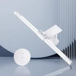 Quntis White Monitor Light Bar with Backlight & Remote,  Space Saving Home Office LED Desk Lamp, Stepless Dimming, for Curved Gaming Monitors Reading Adjustable lights