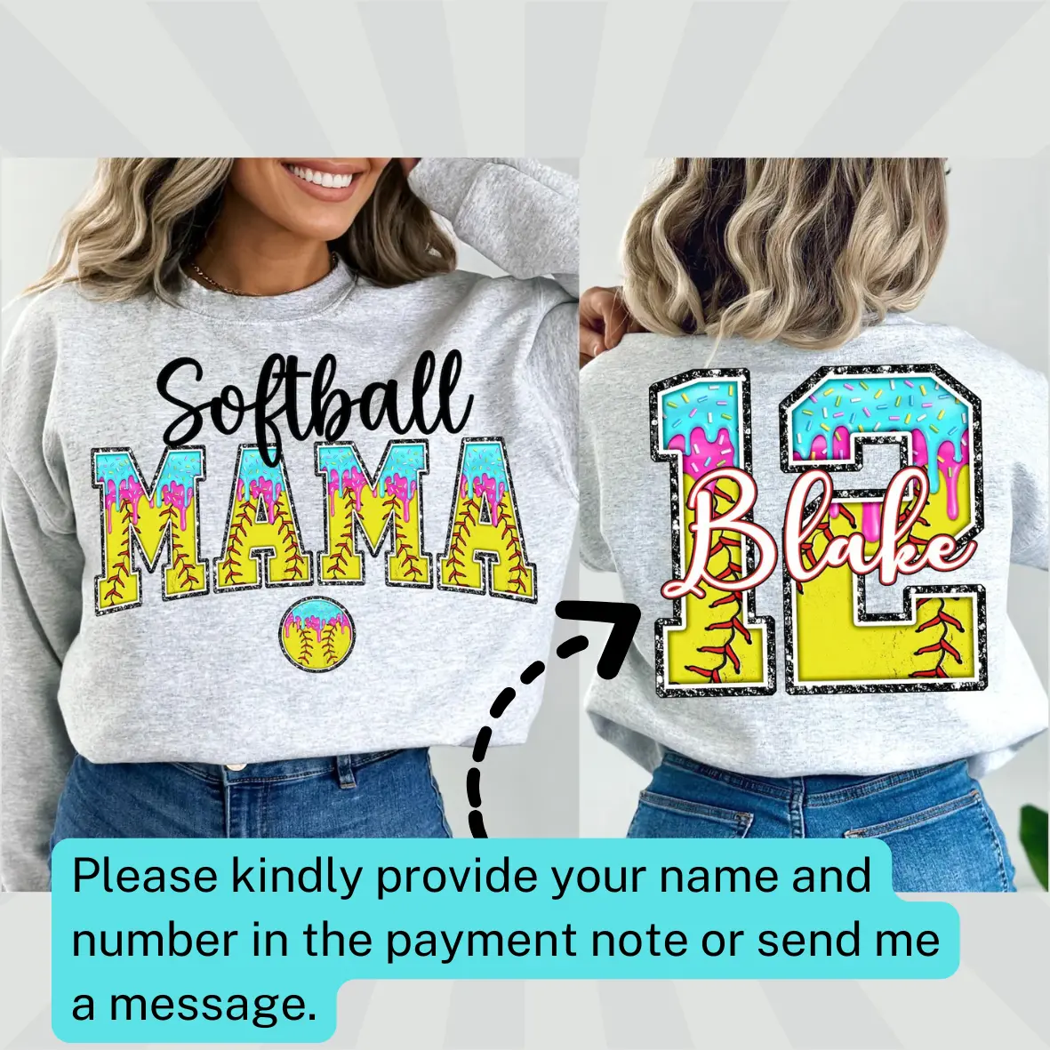 Personalized Softball Drip shirts, Custom Order , Gameday Softball , Custom Softball , Customized Softball, Softball sublimation