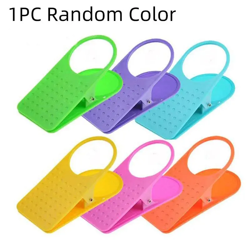 1pcs Plastic Portable Desk-Side Bottle Clip Clamp, Home Office Cup Holder Rack Accessory (As Picture, Random Color) for Coffee & Drinking Containers