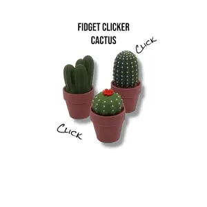 Adorable Fidget Clicker, Spinner and Magnetic Sets - 3d Printed Cactus, Plant and Mushroom Clicky Fidget Decor