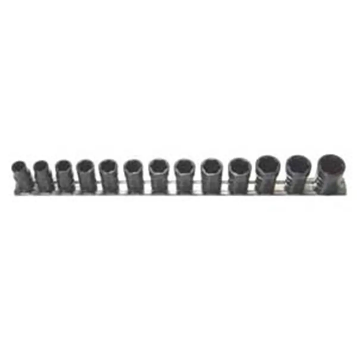 H.B. Products TRTSCS2513B 13 Piece Combination Turbo Socket Set - 0.25 Drive, Socket Rail, Tapered Helical Design, TS2545-4.5mm