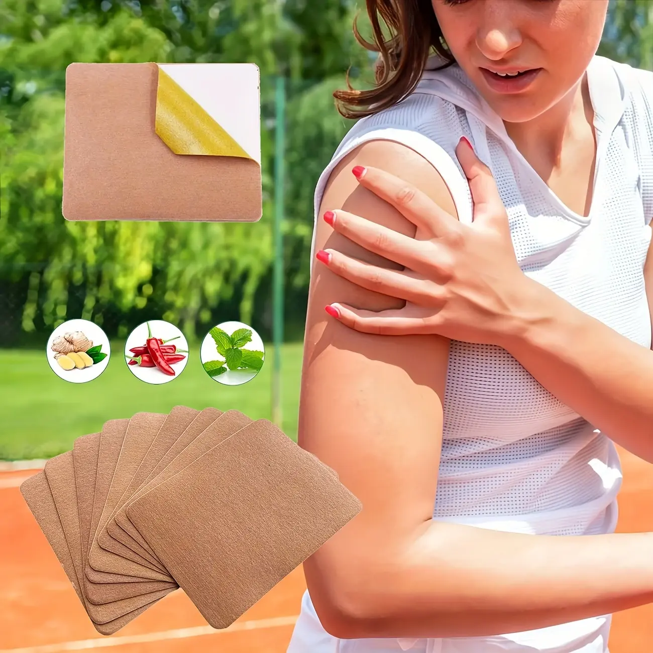 50 Herbal Gentle Ginger Heat Patches - Plant Extract, Cotton-Made, Portable Discreet Sports Tapes for Adults, Flexible Easy-to-Use Home Back Comfort, All-Seasons Unisex Sports & Outdoor Accessories (Clove-Infused)