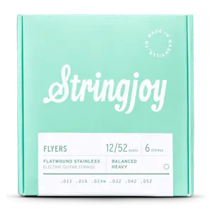 Stringjoy Flyers 12-52 Balanced Heavy Gauge Flyers - Flatwound Stainless Electric Guitar Strings