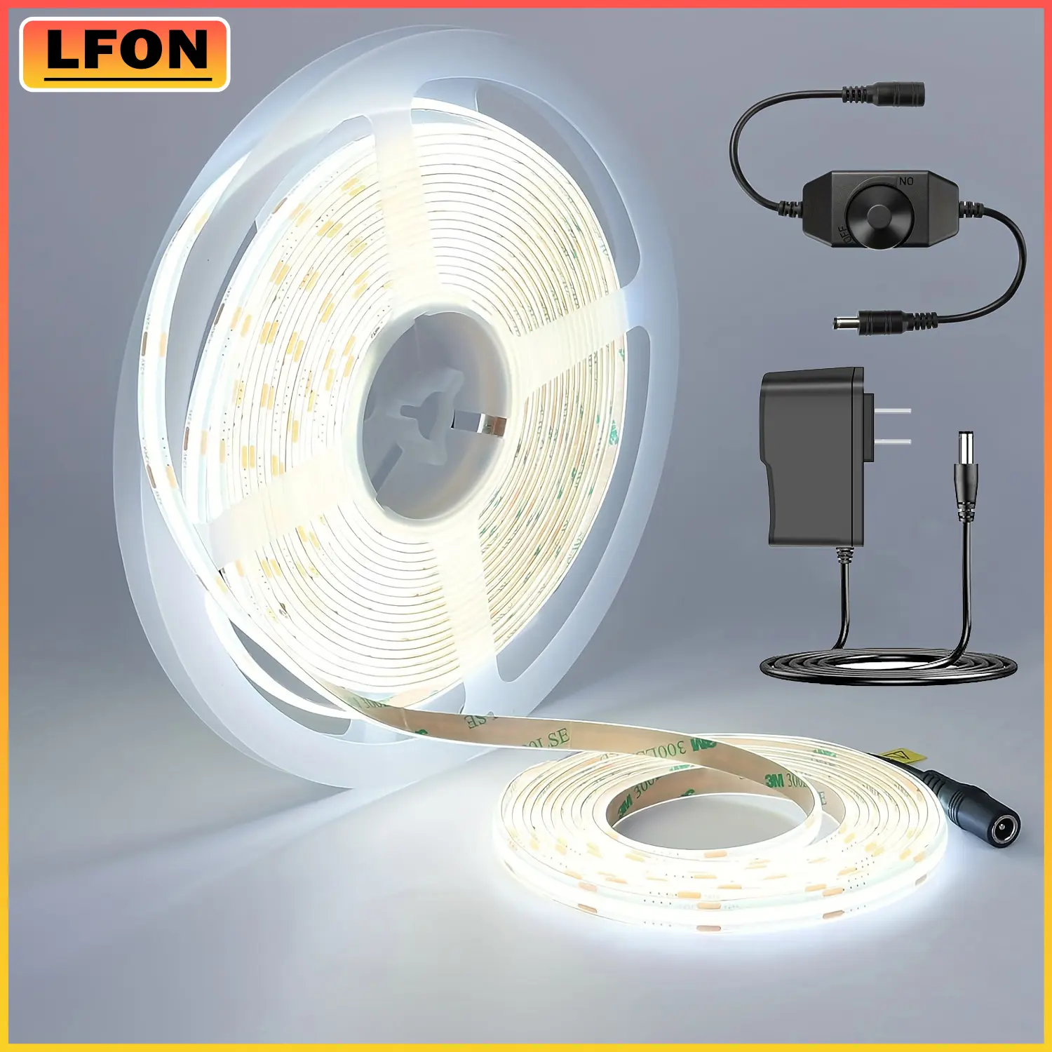 White COB LED Strip,LED Strip Lights 10M/32.8ft,Touch Dimmable LED Strips,CRI90+,3200LEDs,24V LED Tape Lights,Indoor for Bedroom, Kitchen, TV, Mirror,Cabinet