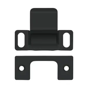 Deltana SP2751U19 2.75 x 1.25 in. Dust Cup Adjustable Strike Plate - Paint Black