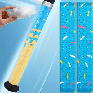 2/4 Pack Ice Cream Drip Baseball Bat Grip Tapes, 0.5mm/1.1mm/1.75mm Precut Pro Batting Wraps for Baseball & Softball, Non-Slip Sweat-Absorbent for Players, Coaches, Games & Training