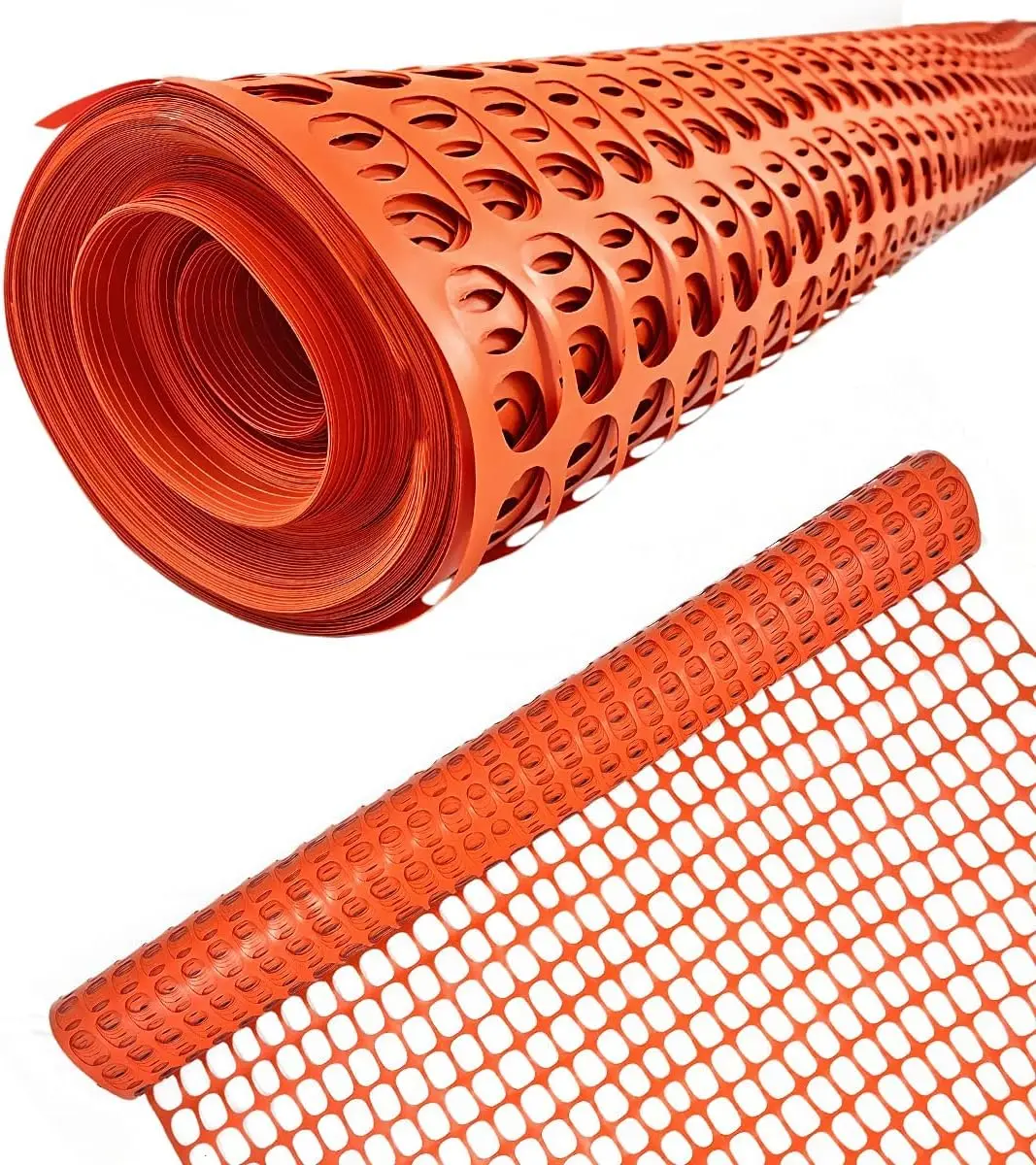 Ashman  48 in. Orange Garden Fence - 4 ft. x 50 ft. Roll for Snow, Poultry, Deer, and Garden Netting Ashman Plastic Mesh Fence