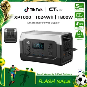 [DealsForYouDays]CTOLITY XP1000 1800W Emergency Power Supply 1024Wh Portable Solar Power Station For Power Outage Survival LiFePO4 Battery 1.2H Fast Charge Solar Generator Powerbank Battery Backup for Home Camping Essentials 2026 Travel RV Emergency Prep