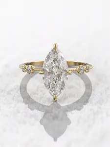 1 PC Fashion Cubic Zirconia Ring For Women For Wedding Engagement Party Jewelry Valentine's Day Gift Prong Ring