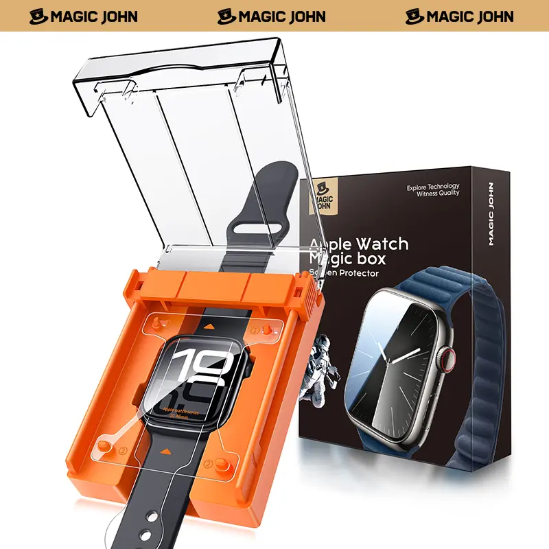 MAGIC JOHN Apple Watch Ceramic Screen Protector 2 Pack Easy Install Smooth Touch Anti Shock HD Clear Full Coverage