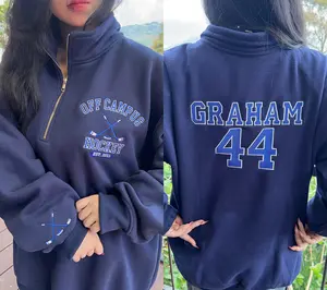 Briar U Embroidered Quarter Zip Shirt, Gift for Her, Off Campus Shirt Outfit, Heavy Cotton Sweater and Hoodie, Casual Wear