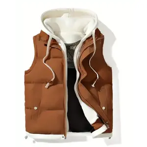 Luxury Simulation Two-Piece Vest Jacket-Sleeveless, Hooded, Zipper Coat, Suitable for Autumn and Winter | Machine Washable Menswear Tops