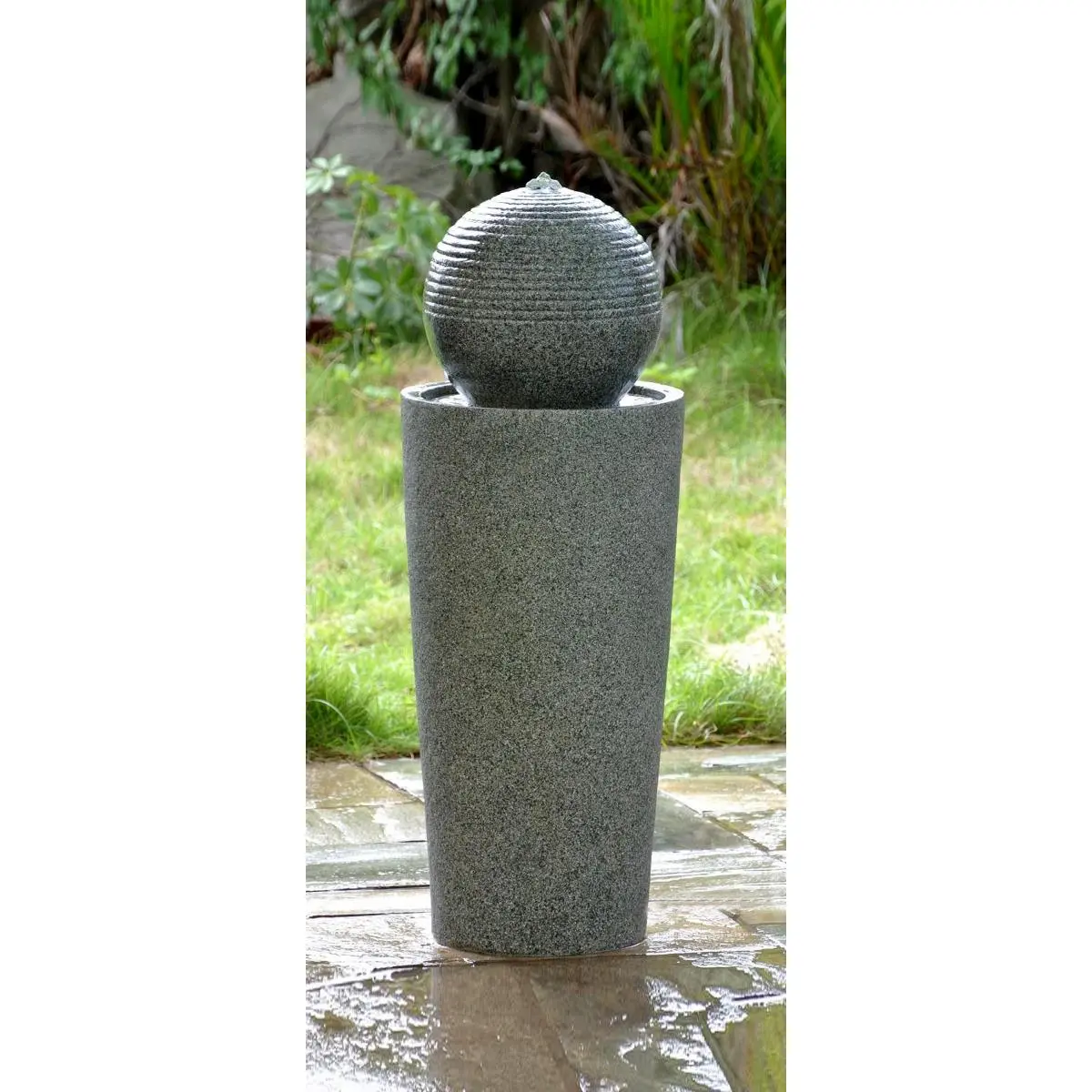 212 MAIN Freestanding Fiberglass Resin Pet Water Fountain - LED Lights, Refillable Water-Filled Design, 1 Pump, 12.4x12.4x32.7in Modern Metropolitan Style, Indoor-Outdoor Dog & Cat Feeding Accessory
