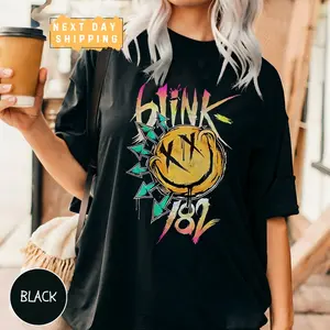 Blink 182 Shirt, Retro Blink 182 Concert Graphic Shirt, Arrow Smiley Retro Shirt, Vintage Blinks Shirt, Punk Rock Tee
