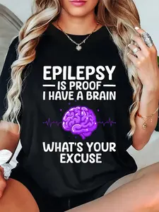 100% Cotton Unisex Epilepsy For Men Women Epileptic Epilepsy Awareness T-Shirt Cotton Shirt