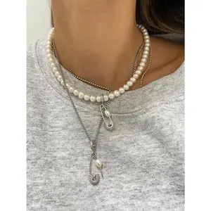 PIN THROUGH MY PEARL CHAIN SILVER