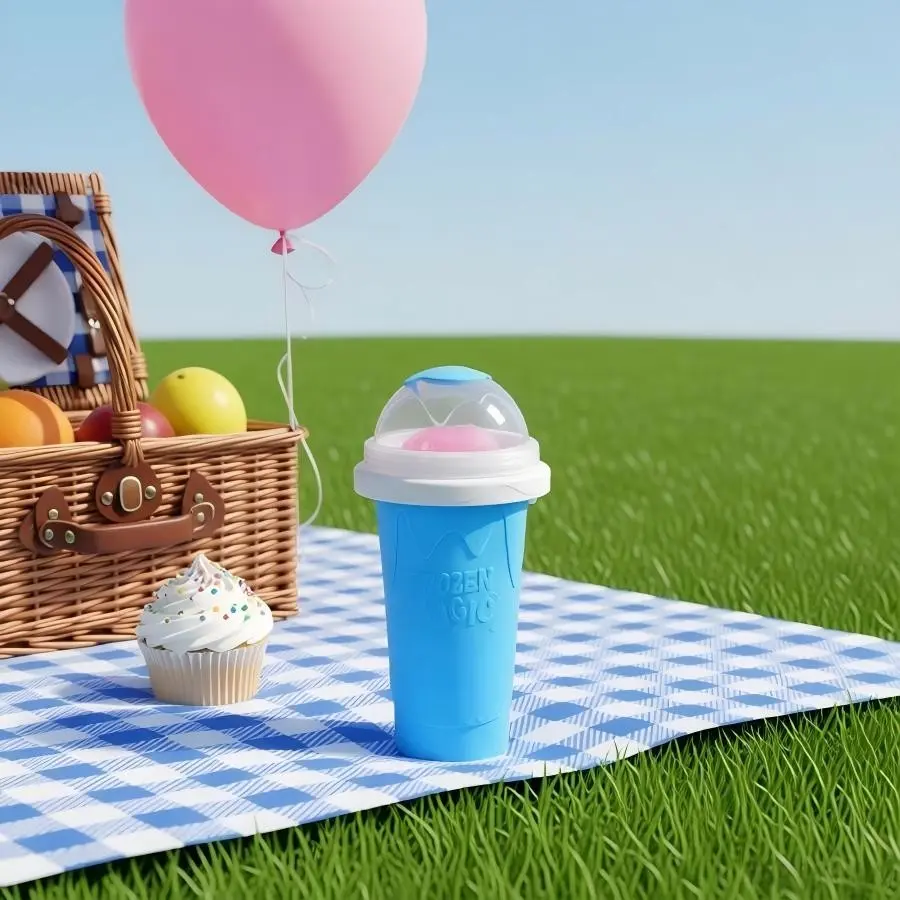 Slushie Maker Cup,Magic Slushy Maker Squeeze Cup,Portable Travel Silicone Smoothie Squeeze Cup for Juices, Milk and Ice Cream Make, Cool Stuff Things Gadgets