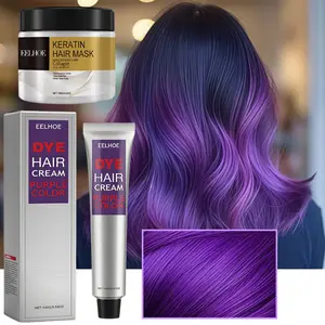 100g Purple Hair Dye with 100g Conditioner, and Easy to Apply, Nourishes Damaged Hair After Coloring-Suitable for Men & Women, Trending in Summer, Hair Care Treatment, Vibrant Hair Color, Ombre Colored Hair, Ombre Balayage, Conditioning Formula