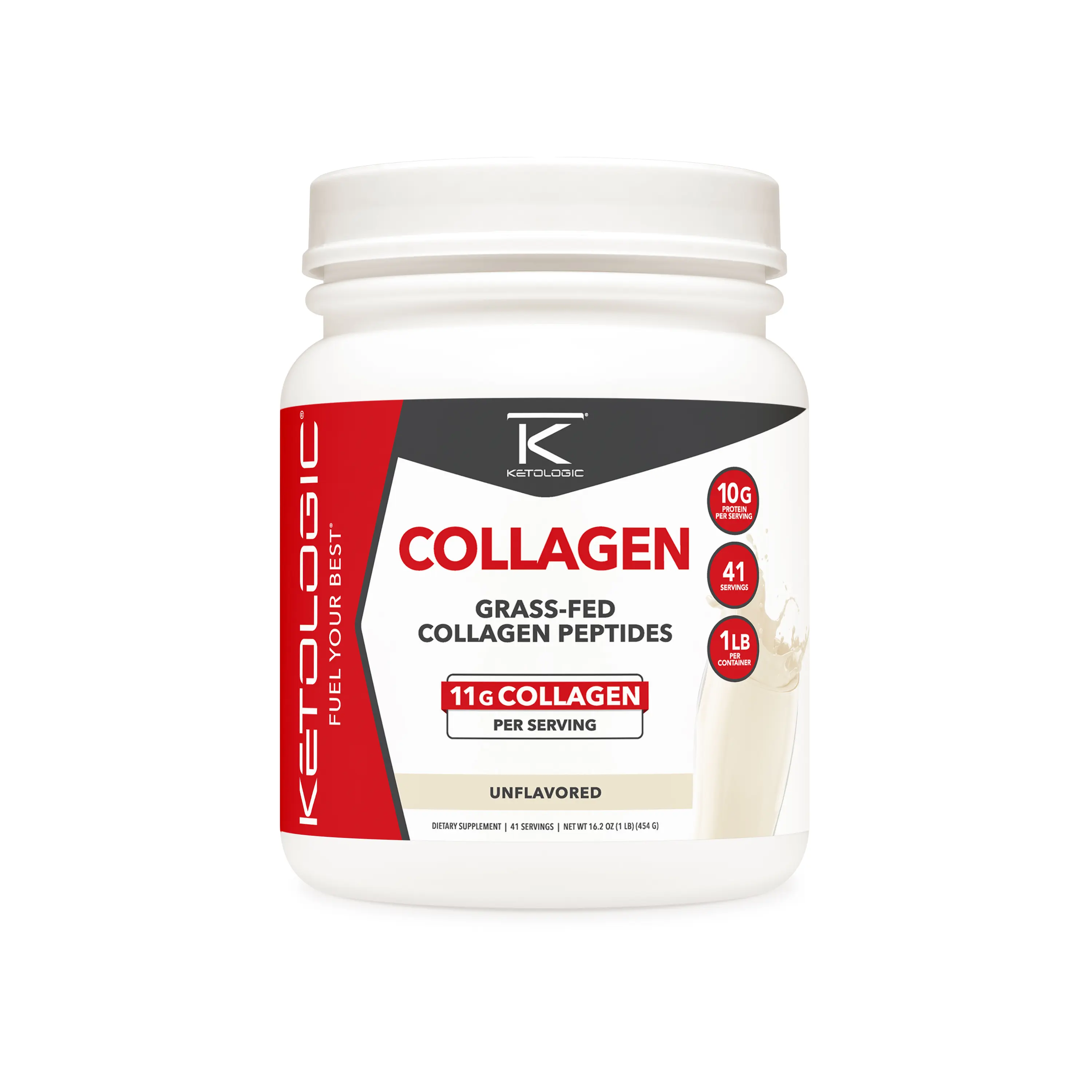 KetoLogic Grass Fed Collagen Hydrolysate Powder - Grass-fed Collagen Peptides