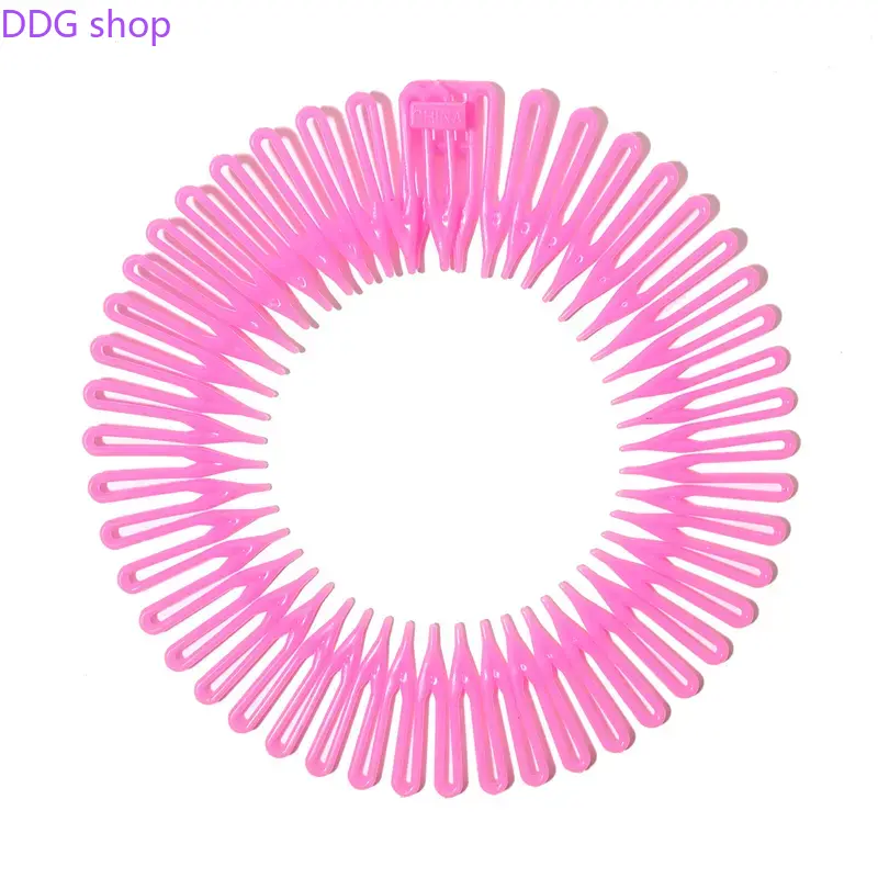 Women's Stylish New Arrival Solid-Color Plastic Spring Headband - Elastic Fashion Headbands, Comb-Style Workout Hairband for Outdoor Sports & Sports Use