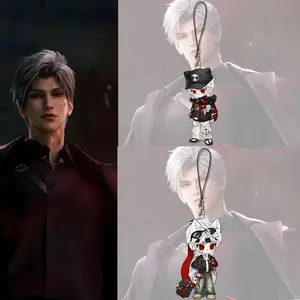 Mobile Game Love and Deepspace Sylus Qin Che Q Version Cosplay Key Chain Acrylic Keychains Mobile Phone Lanyard Straps Pendant