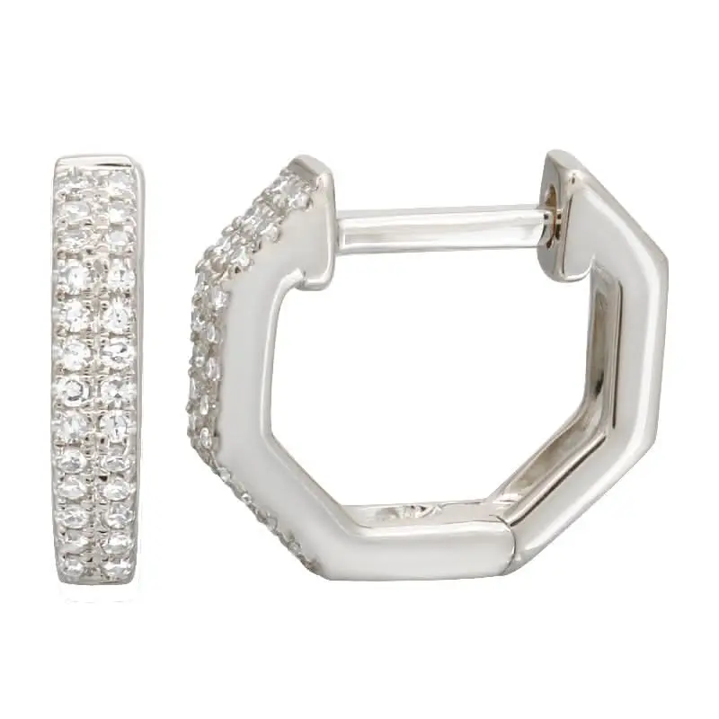 Single 14k Gold Octo Diamond Huggie Earring