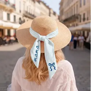 Mother’s Day Hair Scarf Bow – Mama Ribbon Ponytail Tie, Striped Long Tail Hair Bow, Personalized Gift for Mom, Elegant Mother’s Day Present 🌸💝