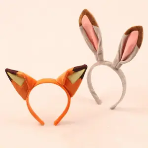 Anime Fox Rabbit Cosplay Hairband Animal Ears Cartoon Headband Cute Headwear Makeup props Christmas Party Hair Accessories