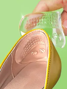 2pcs/4pcs/6pcsTransparent Shoe Heel Grips, Self-Adhesive Anti-Slip Heel Pads, Breathable Holes, Soft Comfort, Reduces Size, Prevents Blisters, Textured Gripsurface