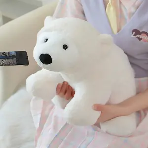 Ultra Soft Polar Stuffed Plushie - Huggable Stuffed Animal, 25cm/50cm White Cuddle Pillow, Premium Softness for Kids, Minimalist Bedroom Decor Fit