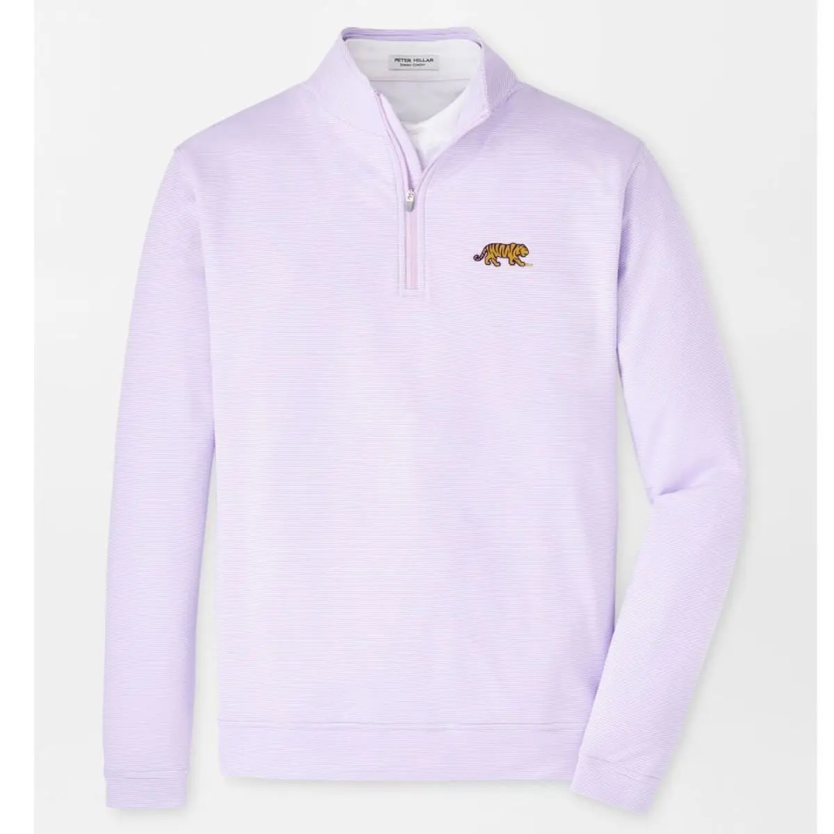 Peter Millar LSU Walking Bengal 1/4 Zip Striped Pullover with Beads Detail - Clothing, Casual