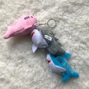 Kawaii Colorful Shark Plush Keychain Soft Stuffed Doll Backpack Pendant Gift