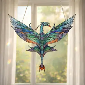 Avatar Ikran Banshee Acrylic Suncatcher, Avatar Movie Inspired Acrylic Sun Catcher, Pandora Spirit Wall Hanging, Fantasy Warrior Gift