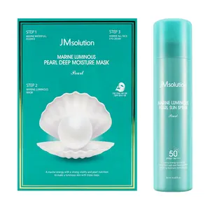 JMsolution Marine Luminous Pearl Sunscreen Sun Spray SPF50+ PA++++ 180ml & Pearl Deep Moisture Mask 10 sheets Facial Moisturizing Daily Skincare