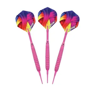 212 MAIN Neon Pink Soft Tip Darts, 18g, Colorful Alloy Bars, Front Weight, Secure Lock