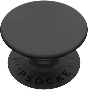 PopGrip Adhesive Grip with Expanding Kickstand for iPhone Samsung & More - Black Anti-Drop One-Handed Use Cell Phone Holder