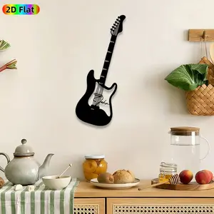 1pc Electric Guitar Silhouette Metal Wall Art, Rock Guitar Wall Sculptures, Perfect for Housewarming, Graduation, Modern Home Decor, Artistic Home Decor, Music Studio Living Room Bar Decor, Ideal Gift for Rock Music Enthusiasts