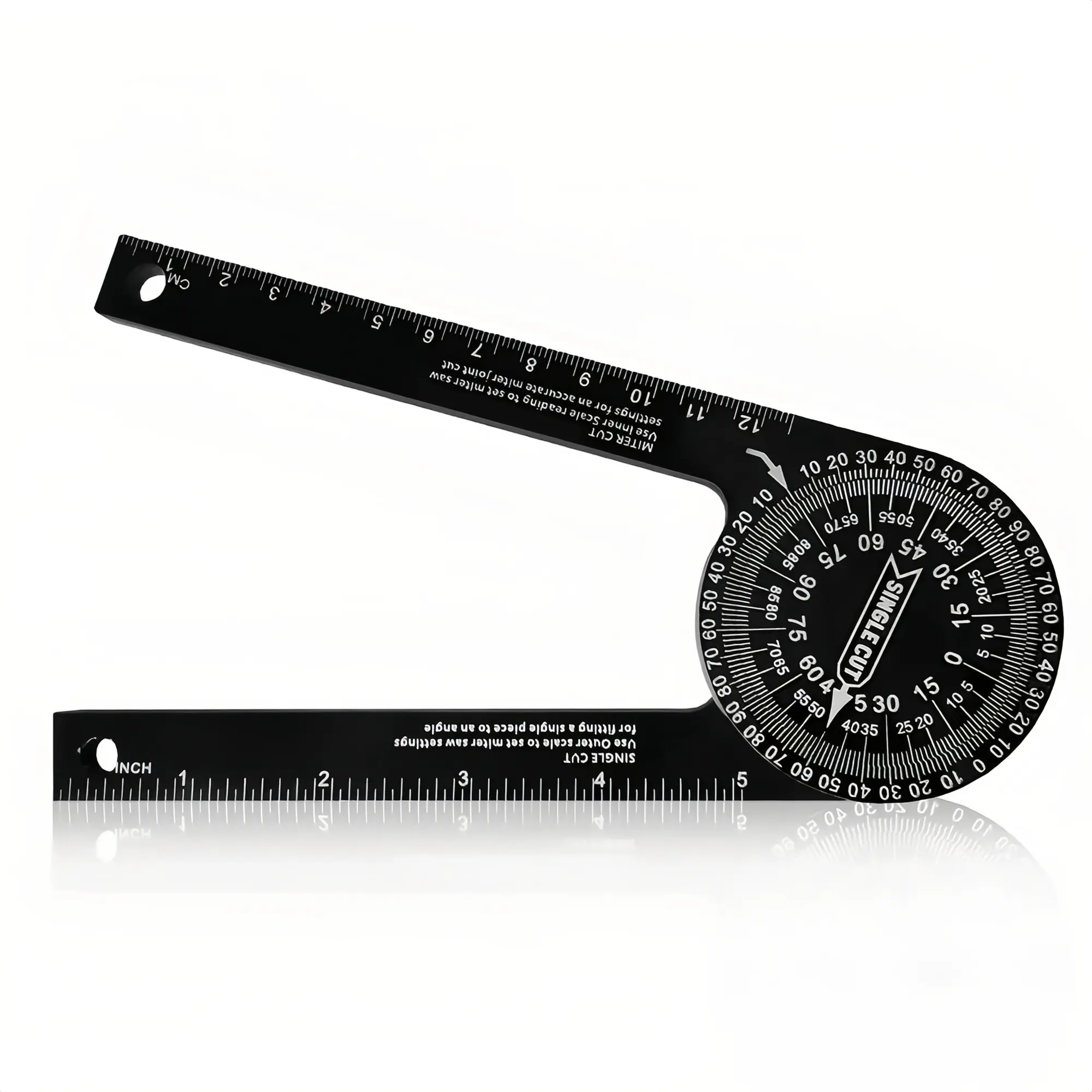 7-Inch Professional Miter Saw Angle Finder | Heavy-Duty Aluminum Protractor with Laser-Engraved Scale | Inside & Outside Angle Measuring Tool for Woodworkers, Carpenters Plumbers & Home DIY angle finder carpentry